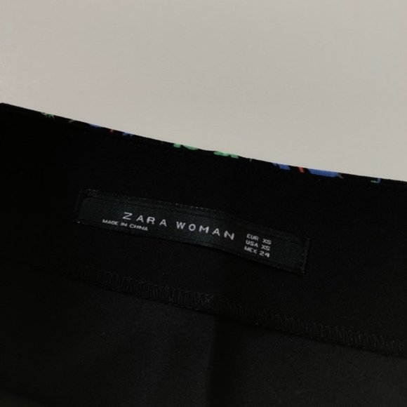 Zara Black Multi Printed/Patterned Mini Skirt - Picture 6 of 7